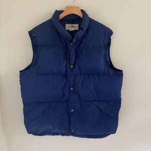 Vintage L.L Bean Navy Blue Puffer Down Vest Large Tall
